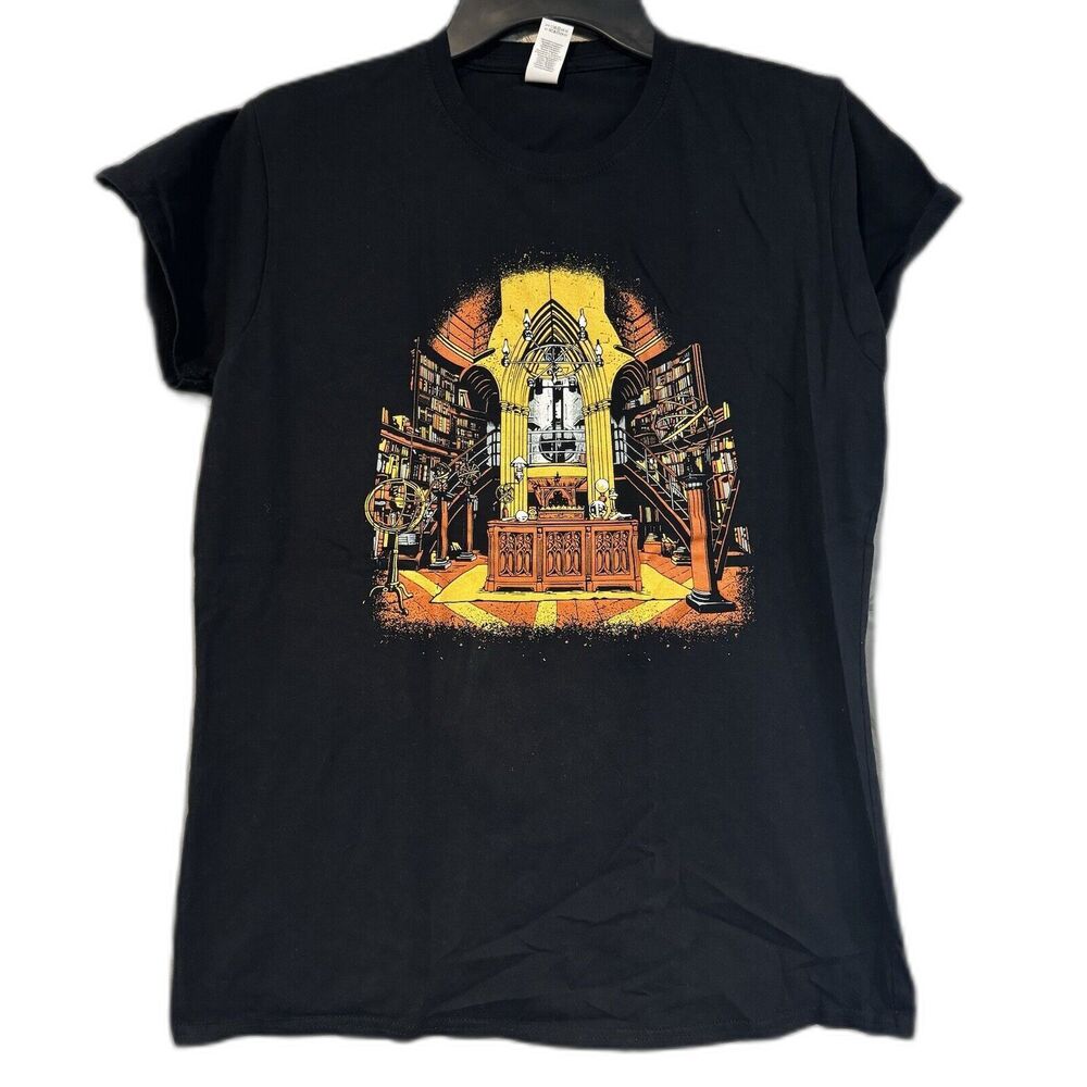 Harry Potter Dumbledore's Office Black Graphic 2XL T-Shirt Women's Wizard Castle